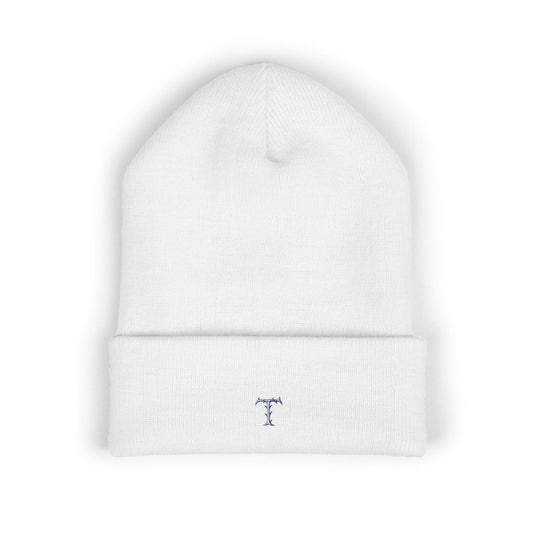 Premium white beanie - cozy streetwear essential from Thorne Apparel